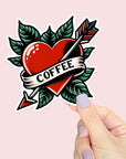 Coffee Heart - Waterproof Vinyl Sticker