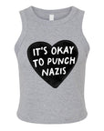 It's Ok to Punch Nazis - Women's Fitted Micro Rib Tank