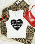 It's Ok to Punch Nazis - Women's Fitted Micro Rib Tank