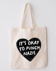 It's Ok to Punch Nazis - Canvas Tote Bag