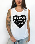 It's Ok to Punch Nazis!- Women's Flowy Muscle Tank