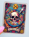 The Cereal Killer Vinyl Tarot Card Sticker - Vinyl Water Resistant Sticker, Laptop Sticker, Phone Sticker, Water Bottle Sticker, Cute Decal