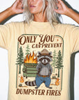 Only You Can Prevent Dumpster Fires Comfort Colors Shirt, Funny Raccoon Ranger Tee, Sarcastic Nature Parody T-Shirt, Funny Camping Shirt,