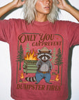 Only You Can Prevent Dumpster Fires Comfort Colors Shirt, Funny Raccoon Ranger Tee, Sarcastic Nature Parody T-Shirt, Funny Camping Shirt,