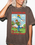Hanging On By A Fucking Thread Comfort Colors T-Shirt, Funny Sarcastic Tee, Retro Vintage Graphic T-Shirt, Mental Health Humor Shirt,