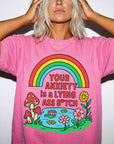 Your Anxiety Is A Lying A** Bitch Comfort Colors Tee -Trippy Mushroom Rainbow Shirt, Funny Mental Health T-Shirt, Retro Positivity