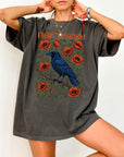 Fight Fascism Comfort Colors Shirt, Raven Poppy Floral Tee, Pro Democracy T-Shirt, Political Protest Shirt, Social Justice Graphic Tee,