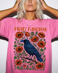 Fight Fascism Comfort Colors Shirt, Raven Poppy Floral Tee, Pro Democracy T-Shirt, Political Protest Shirt, Social Justice Graphic Tee,