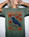 Fight Fascism Comfort Colors Shirt, Raven Poppy Floral Tee, Pro Democracy T-Shirt, Political Protest Shirt, Social Justice Graphic Tee,