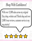a speech bubble containing text, with a 5-star rating and a 5-star review visible below it.