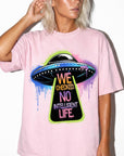 We Checked No Intelligent Life Shirt, Funny UFO Alien Tee, Sarcastic Graffiti T-Shirt, Funny Sci Fi Humor Shirt, Comfort Colors Tee