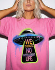 We Checked No Intelligent Life Shirt, Funny UFO Alien Tee, Sarcastic Graffiti T-Shirt, Funny Sci Fi Humor Shirt, Comfort Colors Tee