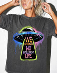 We Checked No Intelligent Life Shirt, Funny UFO Alien Tee, Sarcastic Graffiti T-Shirt, Funny Sci Fi Humor Shirt, Comfort Colors Tee