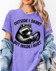 Outside I Skrrt But Inside I Hurt Shirt, Funny Raccoon Meme Tee, Sarcastic Mental Health T-Shirt, Trash Panda Shirt, Comfort Colors Tee