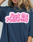 Fuck The Patriarchy Comfort Colors Graphic Tee, Feminist Shirt, Retro Pink Bubble Text Tee, Bold Statement Shirt, Girl Power Gift