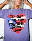 Puerto Rico Flag Heart Comfort Colors Graphic Tee, Love Over Hate Shirt, Puerto Rican Pride Tee, Boricua Gift Shirt, Cultural Heritage Tee