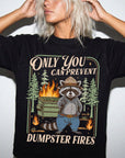 Only You Can Prevent Dumpster Fires Comfort Colors Shirt, Funny Raccoon Ranger Tee, Sarcastic Nature Parody T-Shirt, Funny Camping Shirt,