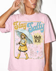 Stay Salty Melt Ice Comfort Colors Tee Shirt, Vintage Illustration Tee, Political Statement T-Shirt, Retro Rain Girl Graphic Shirt,