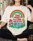 Your Anxiety Is A Lying A** Bitch Comfort Colors Tee -Trippy Mushroom Rainbow Shirt, Funny Mental Health T-Shirt, Retro Positivity