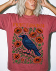 Fight Fascism Comfort Colors Shirt, Raven Poppy Floral Tee, Pro Democracy T-Shirt, Political Protest Shirt, Social Justice Graphic Tee,
