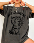 Rage Consumes Me Shirt, Funny Kitten Sarcastic Tee, Ironic Cute Animal T-Shirt, Ferocious Cat Lover Shirt, Comfort Colors Graphic Tee