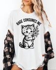 Rage Consumes Me Shirt, Funny Kitten Sarcastic Tee, Ironic Cute Animal T-Shirt, Ferocious Cat Lover Shirt, Comfort Colors Graphic Tee