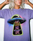 We Checked No Intelligent Life Shirt, Funny UFO Alien Tee, Sarcastic Graffiti T-Shirt, Funny Sci Fi Humor Shirt, Comfort Colors Tee
