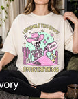 Sarcasm Skeleton Comfort Colors Graphic Tee, I Sprinkle This Stuff On Everything Shirt, Funny Cowgirl Skeleton Tee, Sarcastic Western Gift