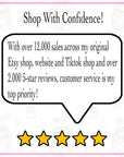 a speech bubble containing text, with a 5-star rating and a 5-star review visible below it.