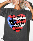 Puerto Rico Flag Heart Comfort Colors Graphic Tee, Love Over Hate Shirt, Puerto Rican Pride Tee, Boricua Gift Shirt, Cultural Heritage Tee