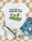 Todays Yoga Pose is Downward Spiral - Women's Cropped Baby Tee