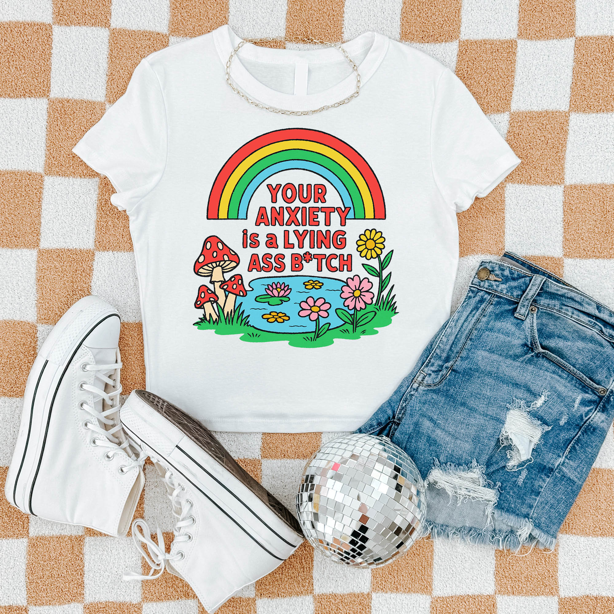 Your Anxiety is a Lying Ass Bitch - Women's Cropped Baby Tee