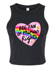 Big Fan of Human Rights - Women's Fitted Micro Rib Tank