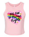 Big Fan of Human Rights - Women's Fitted Micro Rib Tank