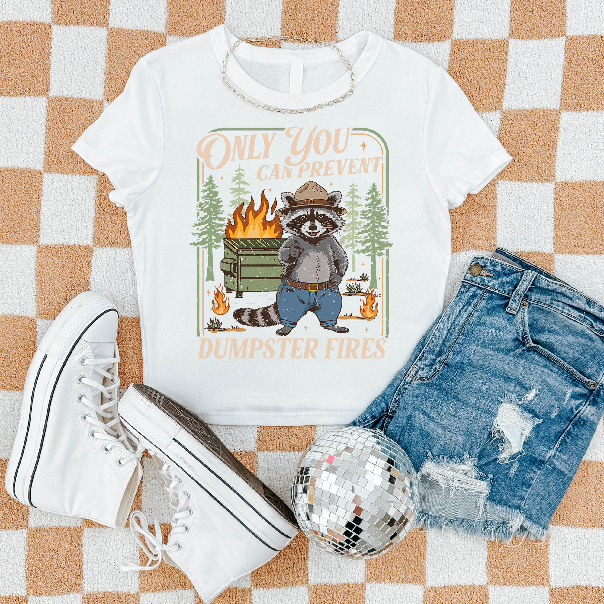 Only You Can Prevent Dumpster Fires - Women's Cropped Baby Tee
