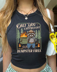 Only You Can Prevent Dumpster Fires  - Women's Fitted Micro Rib Tank