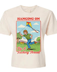 Hanging on by a Fucking Thread  - Women's Cropped Boxy Tee