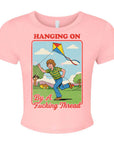 Hanging On By A Fucking Thread - Women's Cropped Baby Tee