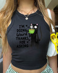 I'm Doing Weird Thanks for Asking - Women's Fitted Micro Rib Tank