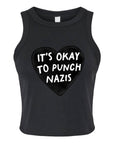 It's Ok to Punch Nazis - Women's Fitted Micro Rib Tank