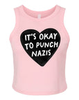 It's Ok to Punch Nazis - Women's Fitted Micro Rib Tank