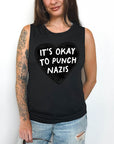 It's Ok to Punch Nazis!- Women's Flowy Muscle Tank