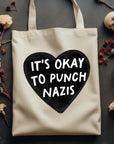 It's Ok to Punch Nazis - Canvas Tote Bag