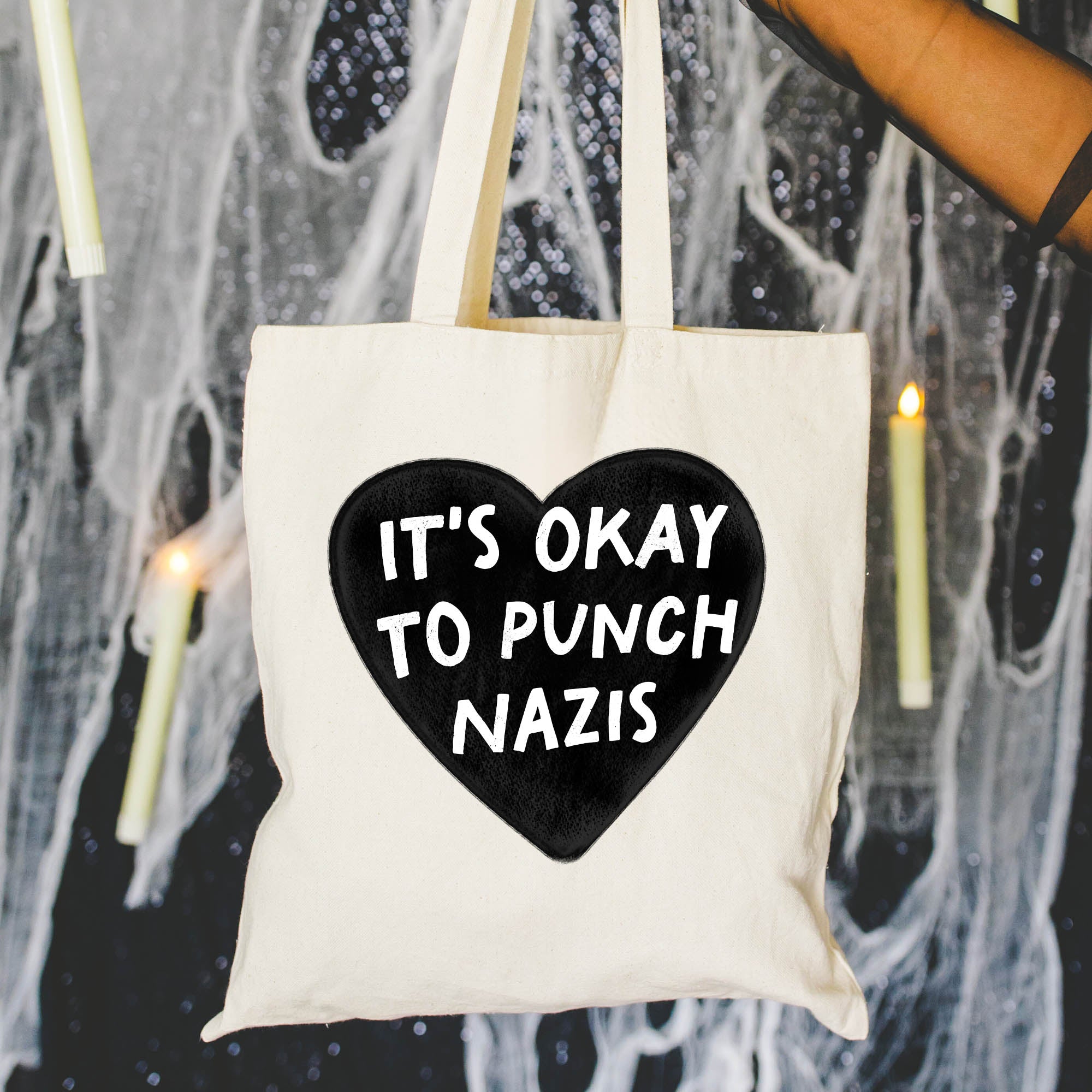 It's Ok to Punch Nazis - Canvas Tote Bag