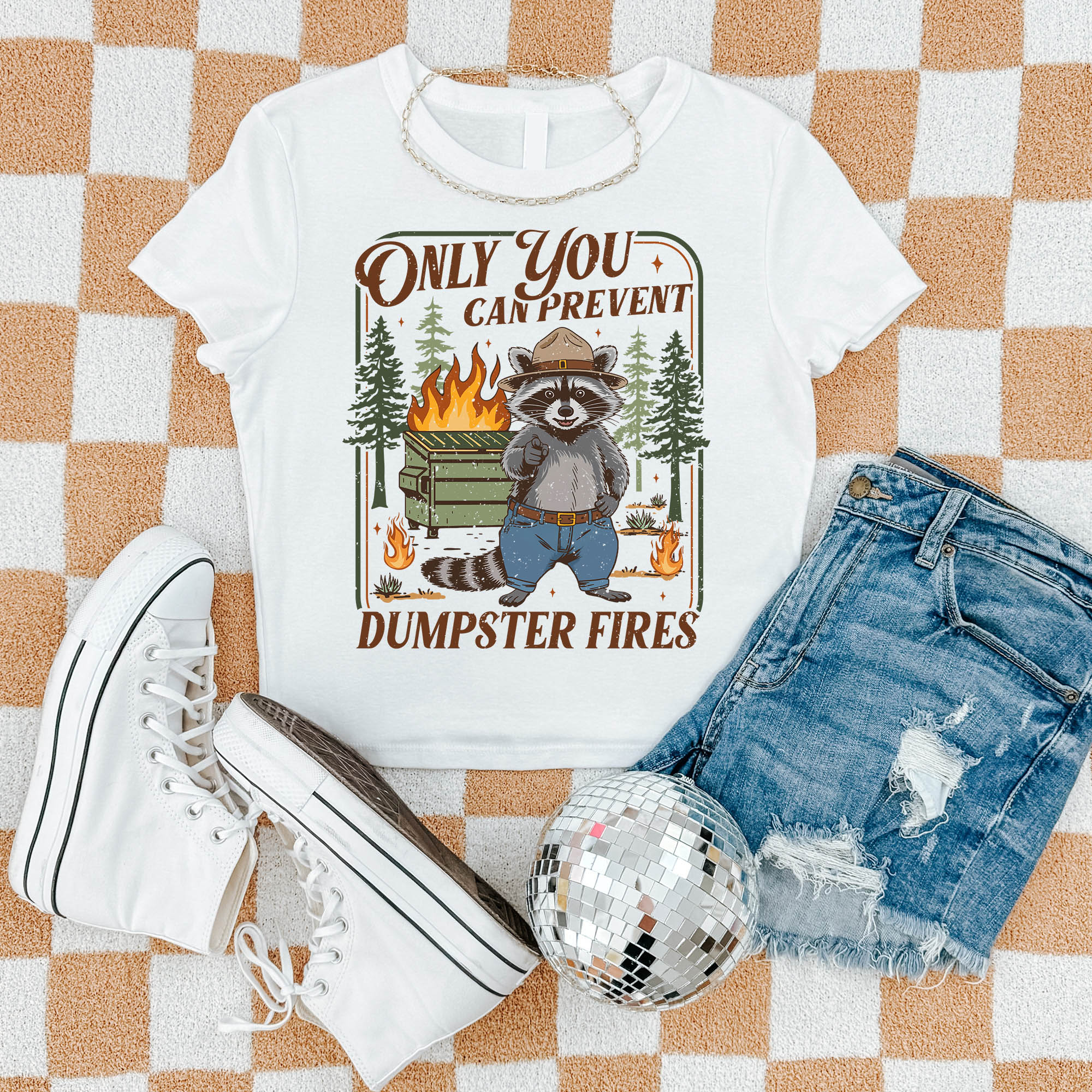 Only You Can Prevent Dumpster Fires - Women's Cropped Baby Tee