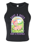 Save a Deer Hunt a Pedophile - Women's Fitted Micro Rib Tank