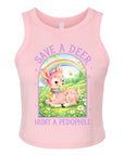 Save a Deer Hunt a Pedophile - Women's Fitted Micro Rib Tank
