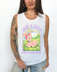 Save a Deer Hunt a Pedophile - Women's Flowy Muscle Tank