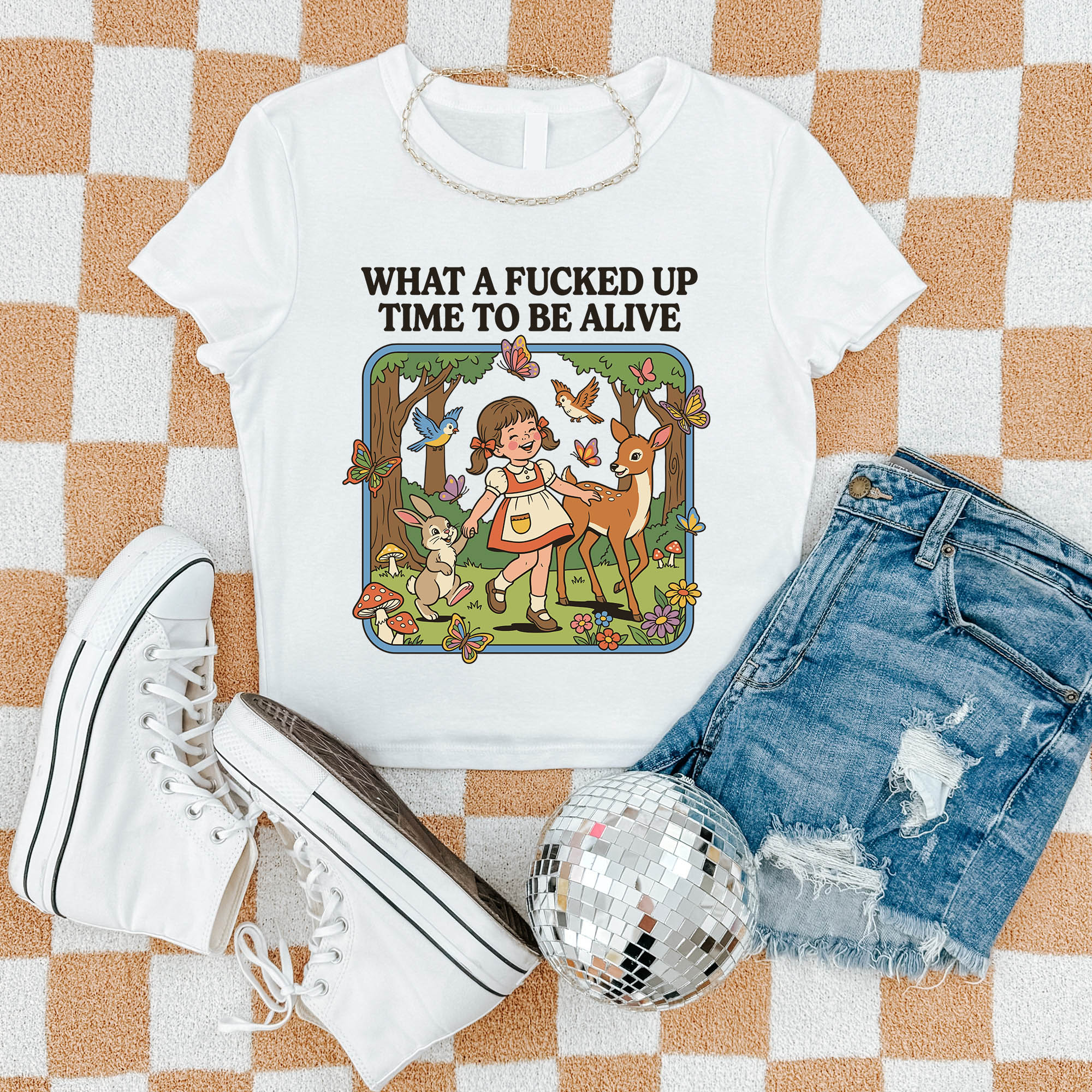 What A Fucked Up Time To Be Alive - Women's Cropped Baby Tee