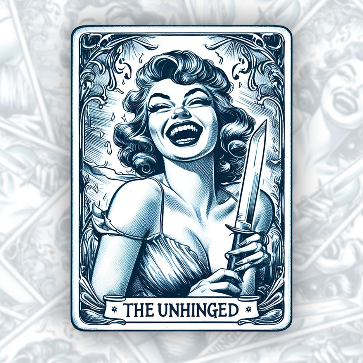 The Unhinged! - Vinyl Water Resistant Sticker, Laptop Sticker, Phone Sticker, Water Bottle Sticker, Cute Decal